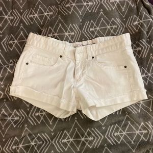 White denim shorts